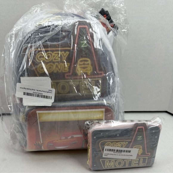 Loungefly Disney Pixar Moments Cars Cozy Cone Mini Backpack & Wallet Set - Picture 13 of 13